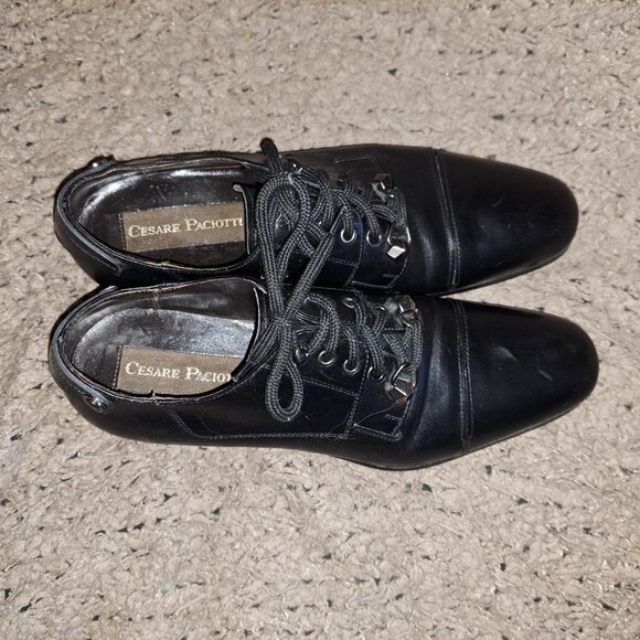 CESARE PACIOTTI-Black Leather Lace Up Oxfords-29630-Sz 7.5 US-Excellent - Picture 7 of 9